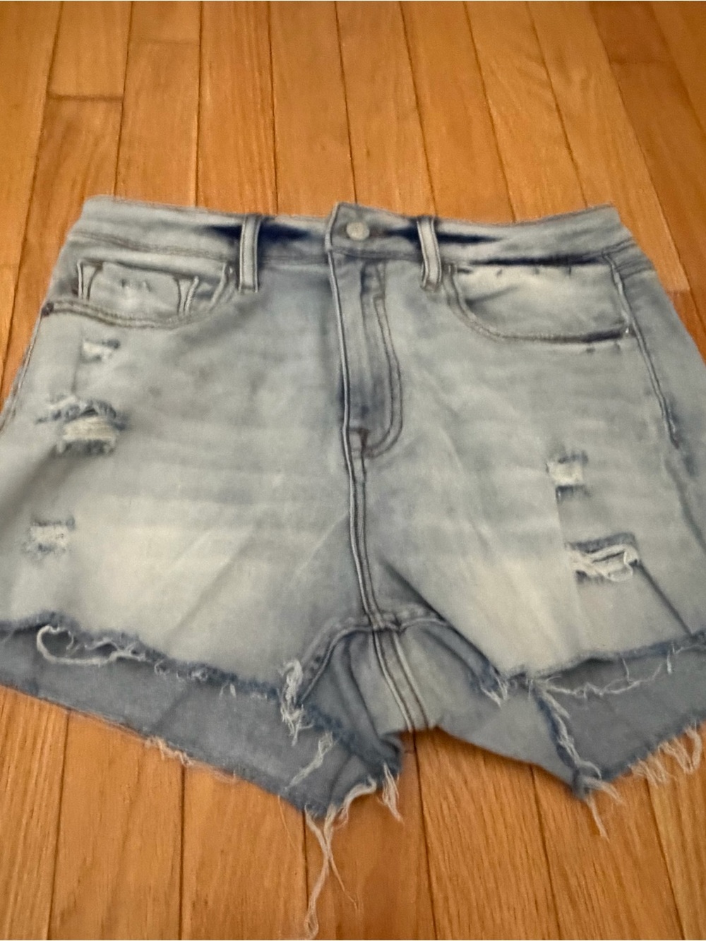 Vigoss Light Wash Distressed Denim Jean Shorts